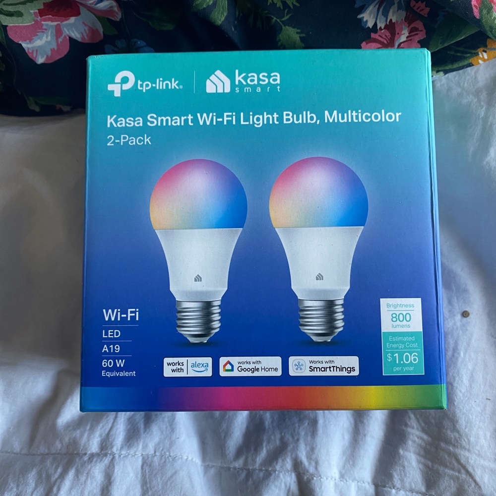 Kasa Smart Wi-Fi Multicolor Light Bulb 2-Pack